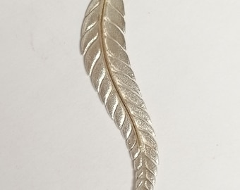 Fern pendant hand made from Sterling Silver with a 9ct Gold central &#39;Vein&#39;