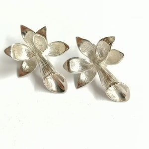Orchid studs hand made from Sterling Silver