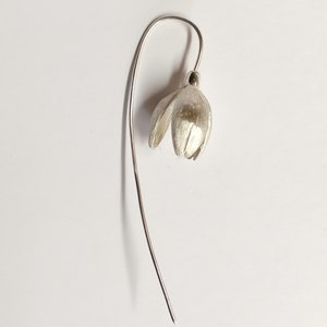 SINGLE Snowdrop,   hand made from Sterling Silver