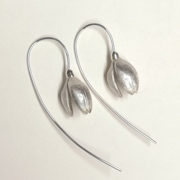 Snowdrop drops hand made from Sterling Silver