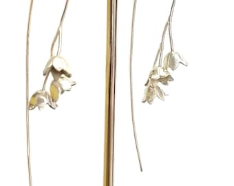Lily of the Valley ear drops hand made from Sterling Silver