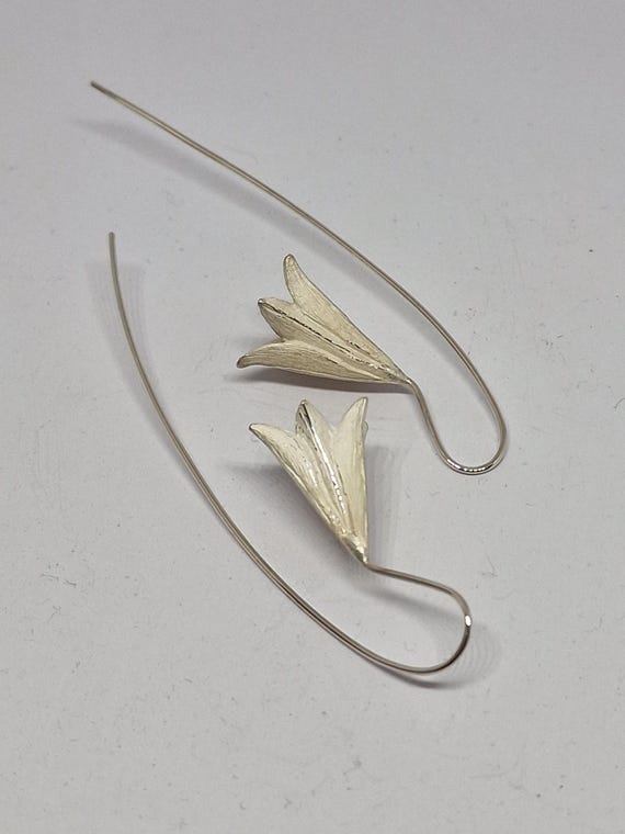 Graziosi orecchini pendenti in argento sterling 925 con vetro