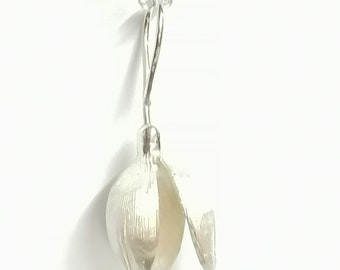 Snowdrop necklace hand made from Sterling Silver with an 18 inch chain