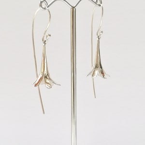 Drop flower earrings hand made from Silver
