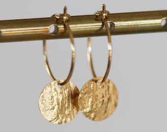 Minimalistische Creolen Dana, zierliche Creolen, goldene Creolen, schlichte Creolen, winzige Creolen, zarte Ohrringe, dünne Creolen