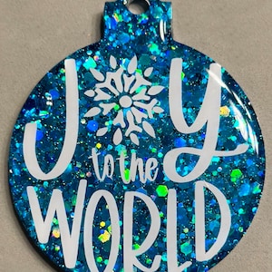 Lot de 5 décorations de Noël en résine avec grosses paillettes bleu sarcelle/aqua