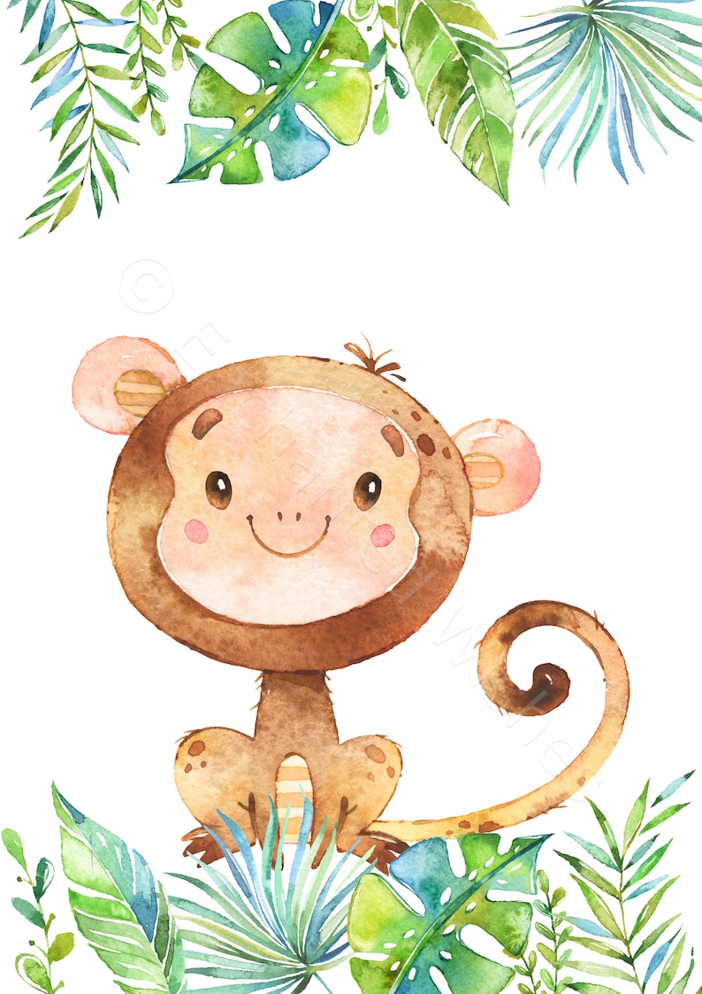 Baby Jungle Animal Prints Set of 8 Safari Animal Nursery Etsy