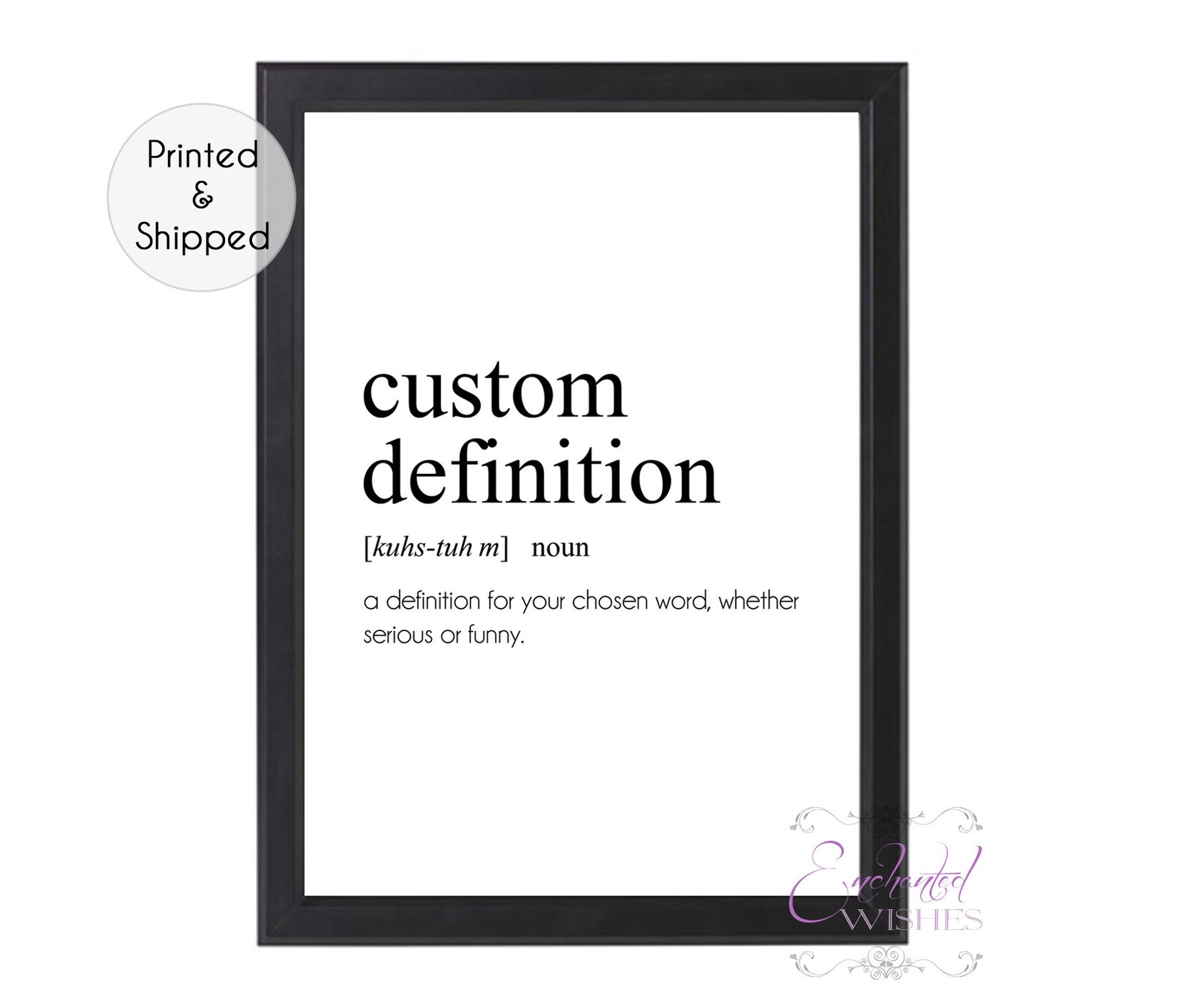 Custom Definition Print Personalised Definition Print Custom Etsy