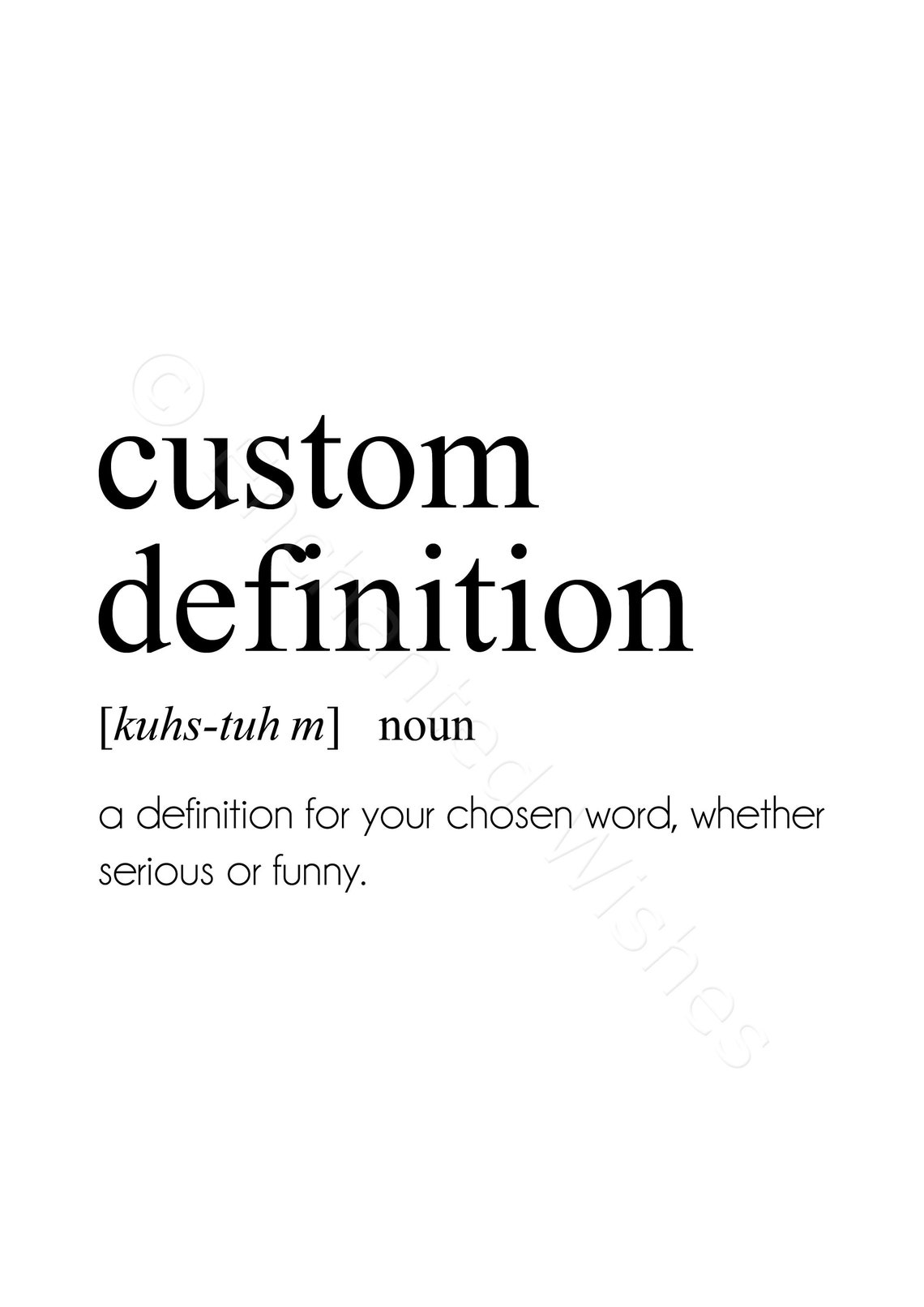 Custom Definition Print Personalised Definition Print Custom Etsy