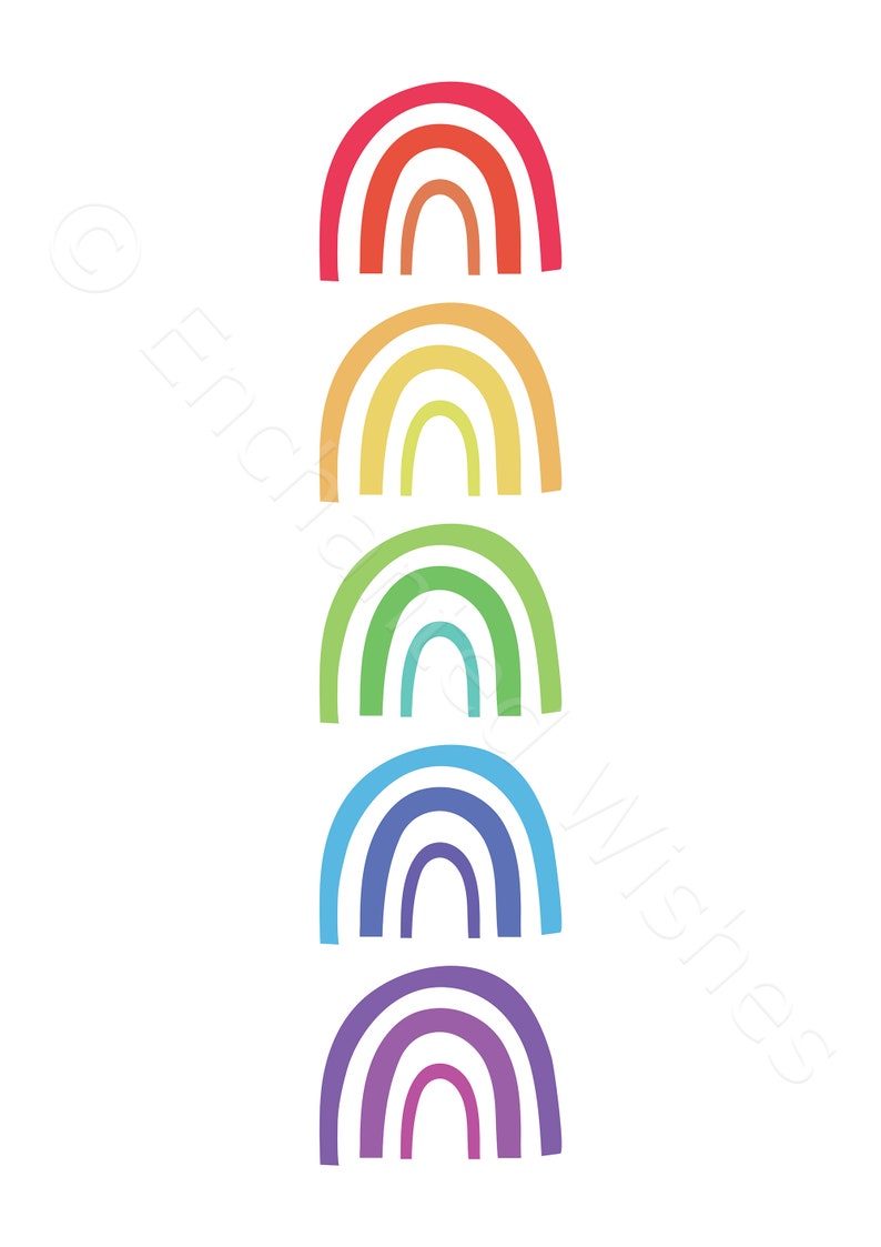 Rainbow Prints Set of 4 PRINTABLE Rainbow Nursery Print - Etsy