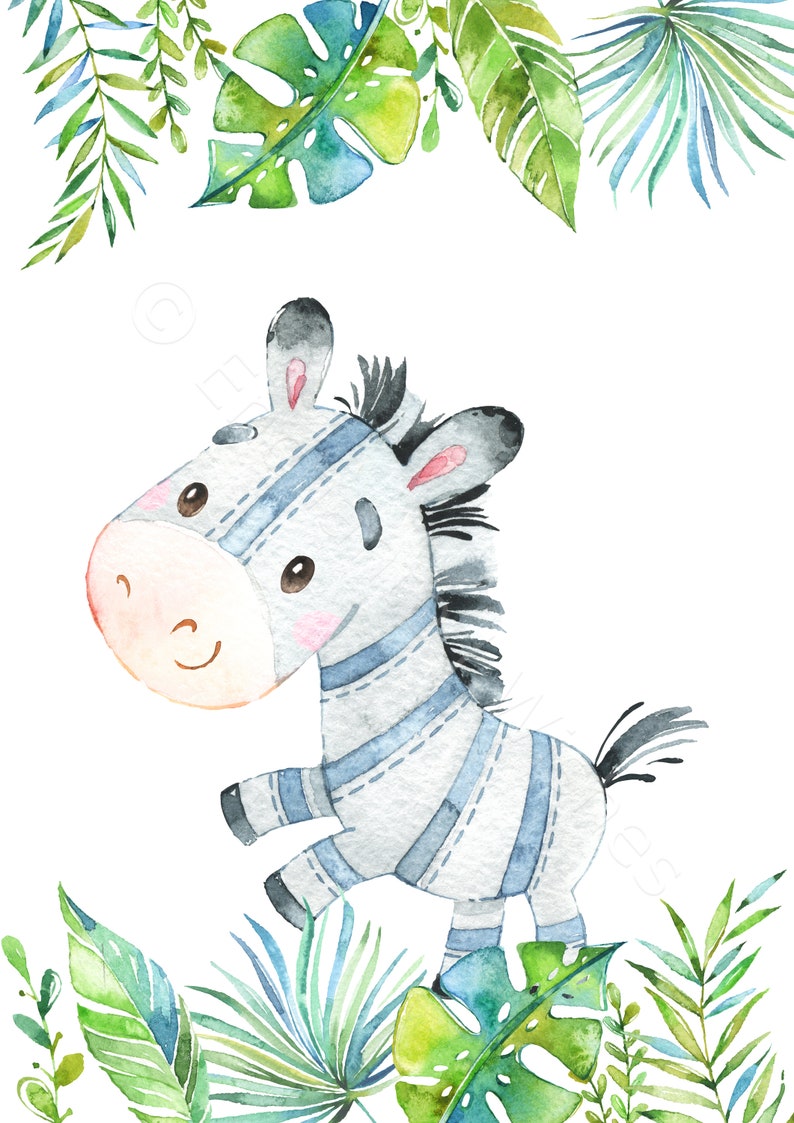 Baby Jungle Animal Prints Set of 8 Safari Animal Nursery Etsy