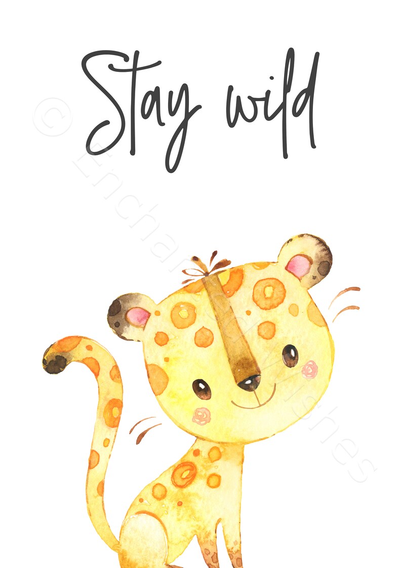 Safari Animal Quote Nursery Prints PRINTABLES Set of 6 Baby Etsy