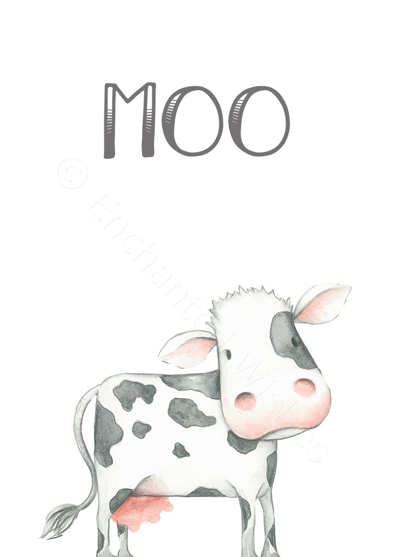 Farm Animal Nursery Prints 6 Set Baby Farm Animal Noise Etsy