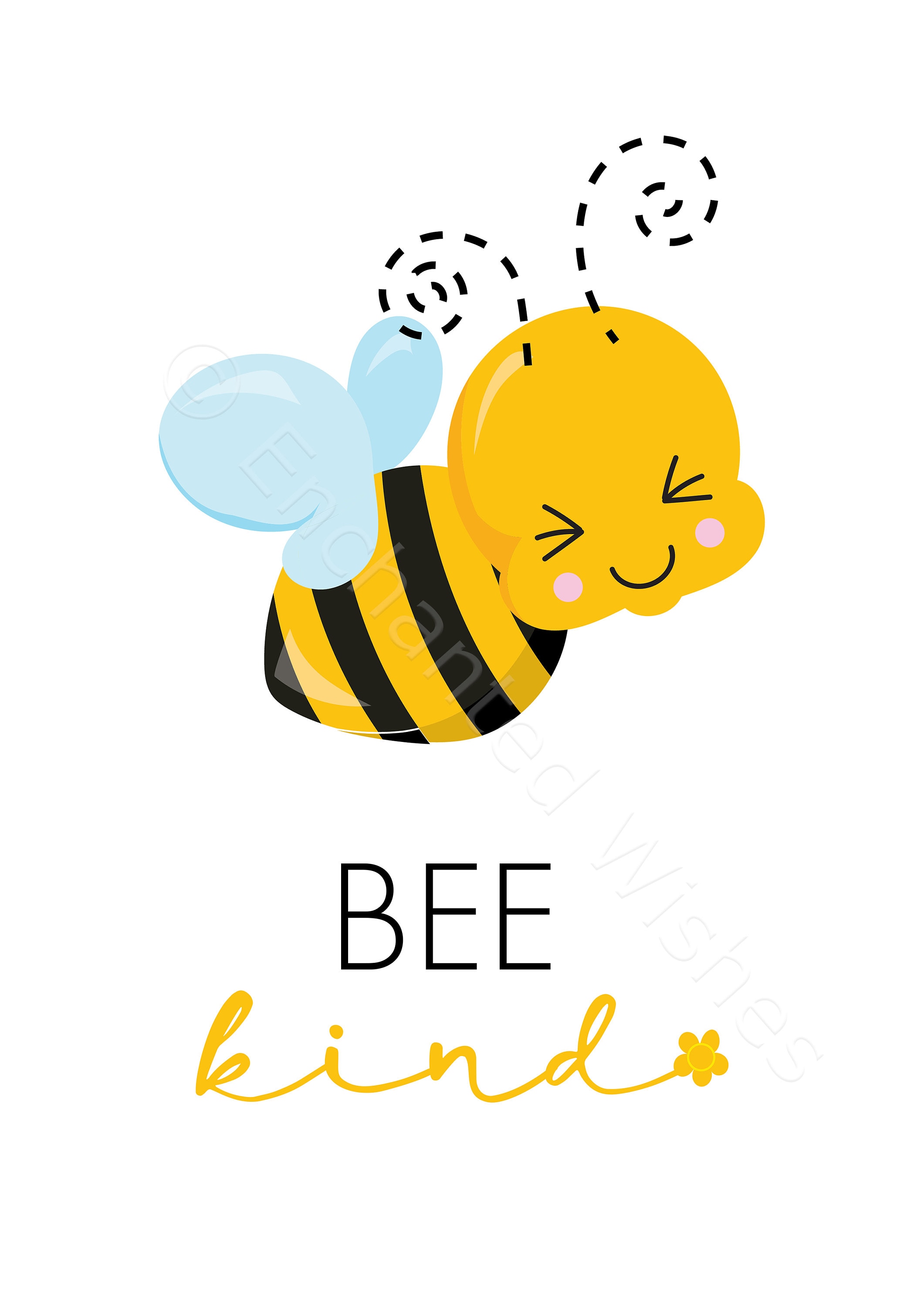 Bee Print Set PRINTABLES Bee Happy Bee Kind Cute Bee Wall Etsy