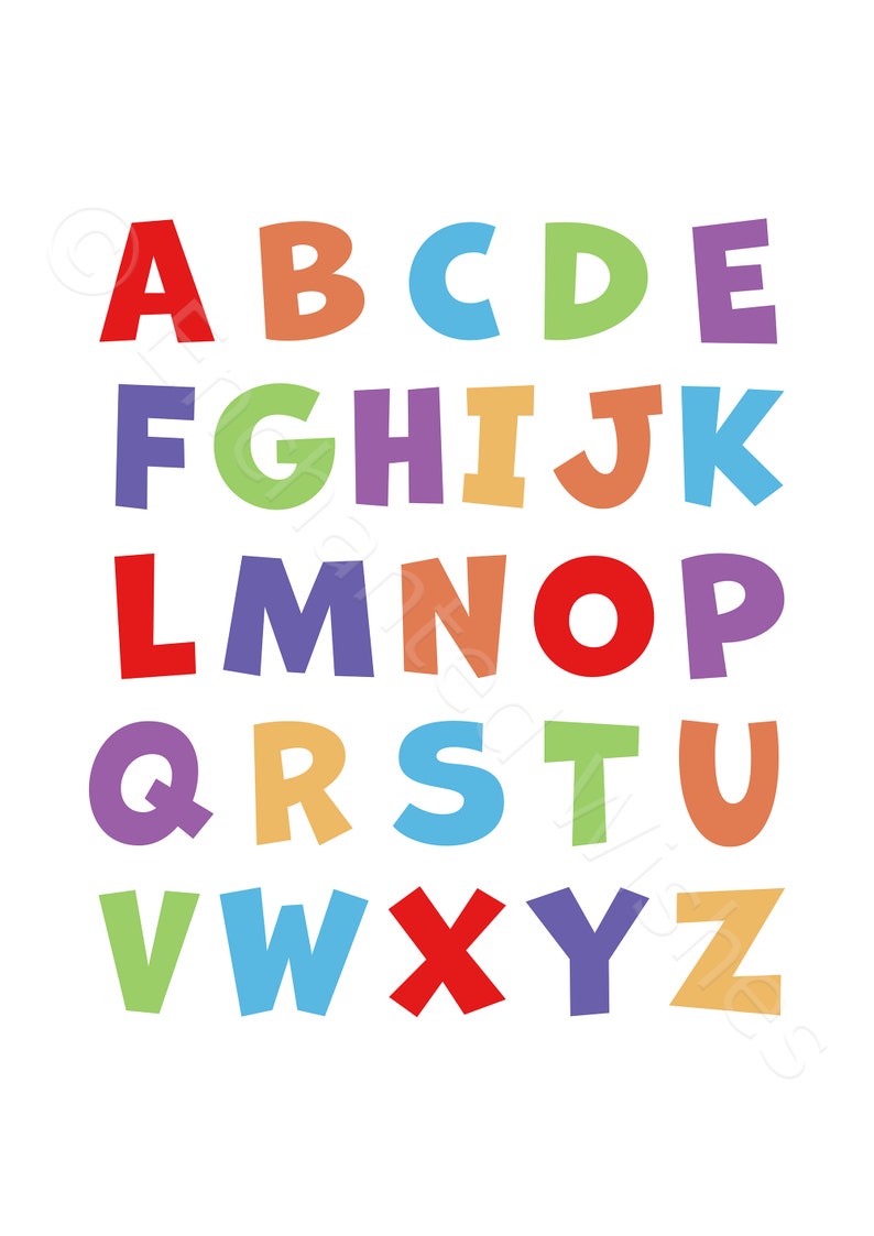 Rainbow Alphabet Numbers PRINTABLE Prints Set of 3 Alphabet | Etsy