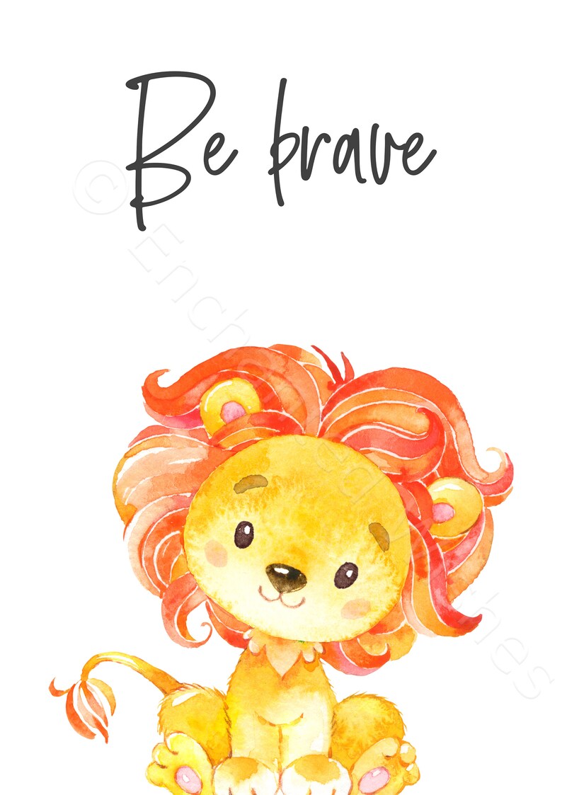 Jungle Animal Quote Nursery Prints Set of 4 Safari Animal Etsy