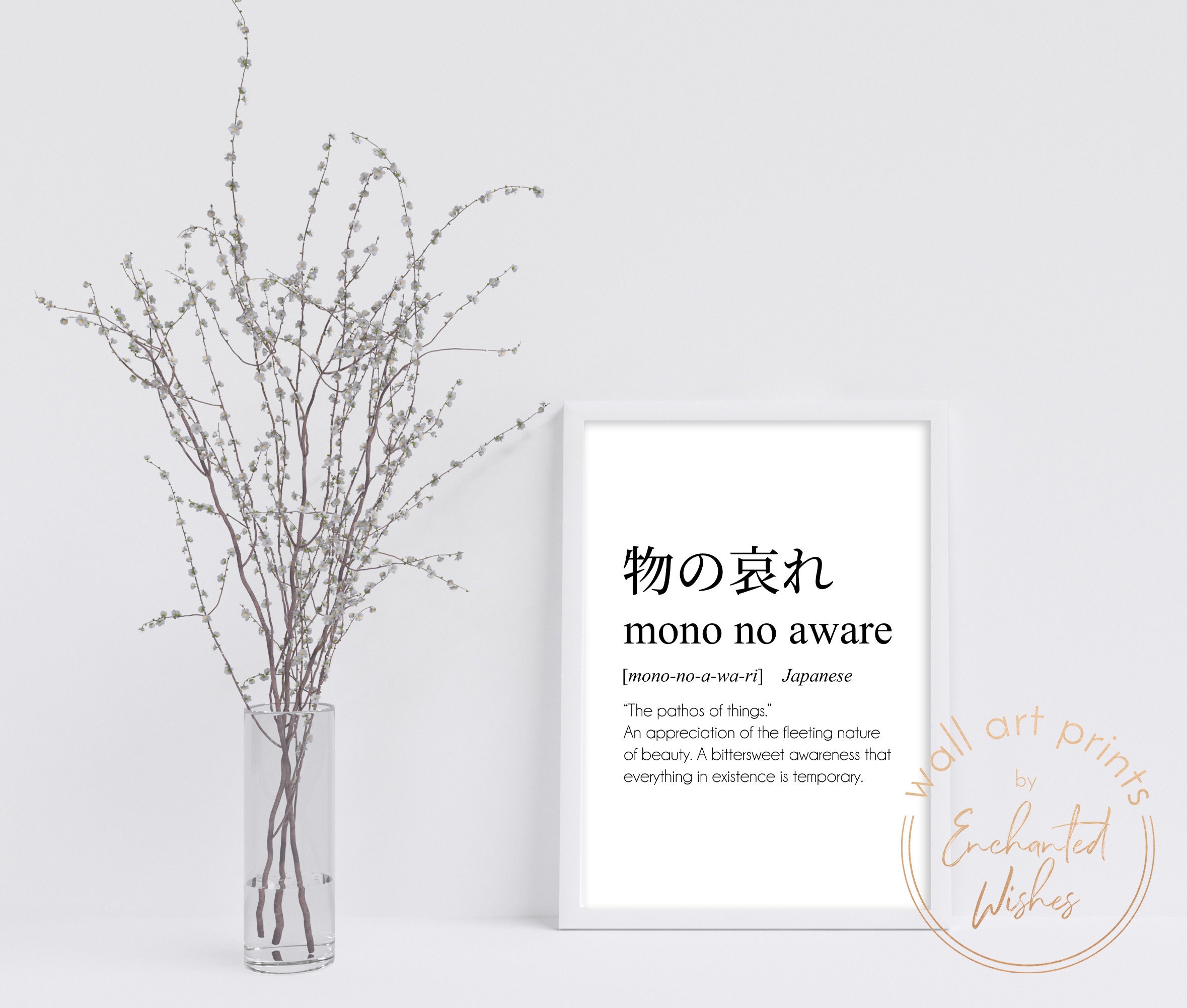 Mono No Aware Definition, Japanese Word Meaning Poster for Sale by  EnchantedWishes