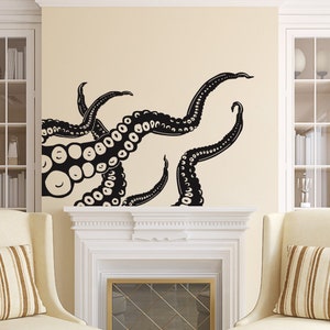 Octopus Wall Decal Tentacles Vinyl Sticker Decals Kraken Octopus Fish Deep Sea Scuba Ocean Bathroom Home Decor Nautical Bedroom x23