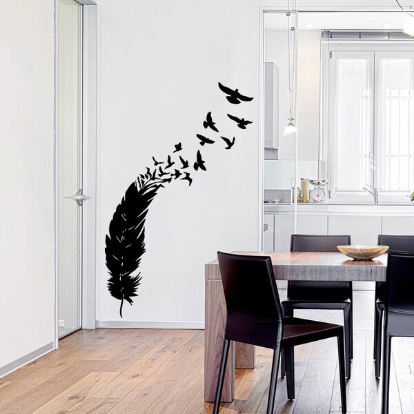 Feather Wall Decal Etsy