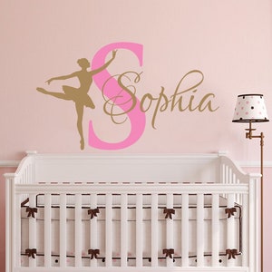 Ballerina WALL DECAL GIRL Name Dancing Nursery Ballet Dance Vinyl Decals Sticker Custom Decals Personalized Girls Bedroom Decor Room x272 image 4