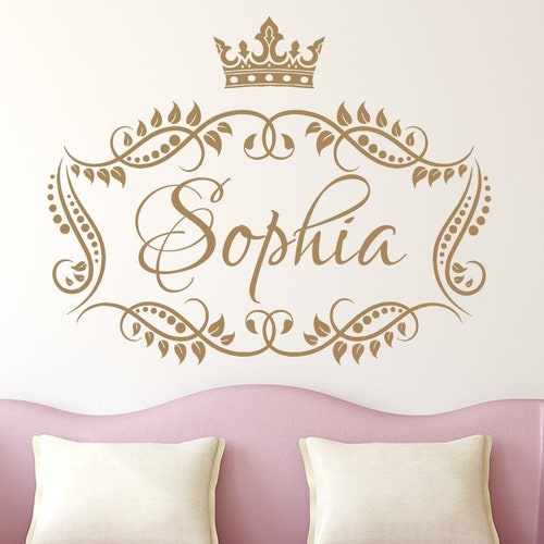 Personalized Wall Decal Girl Name Wall Decal Princess Nursery Etsy