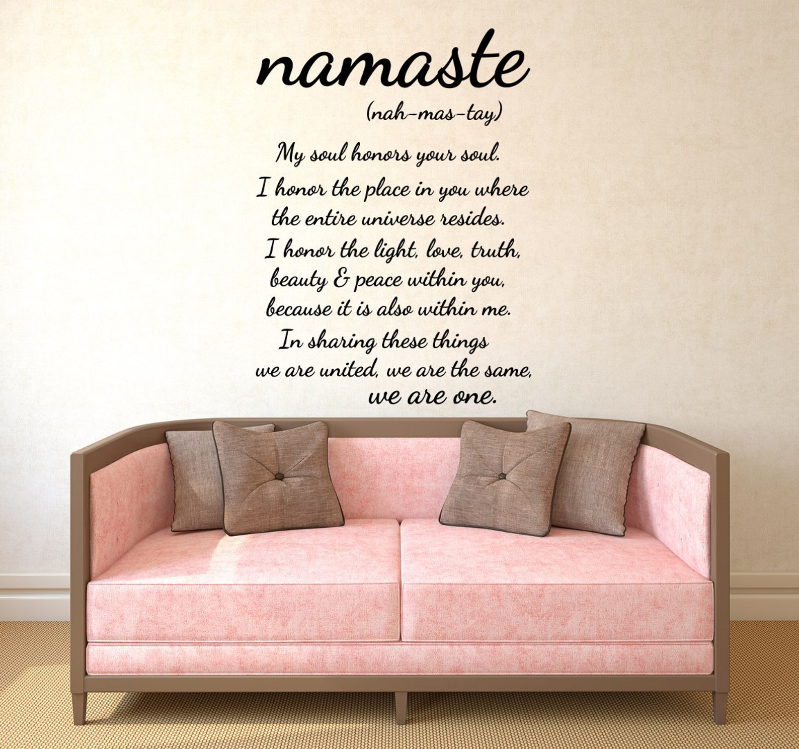 Namaste Wall Decal Quote Vinyl Sticker Decoration Buddha Etsy
