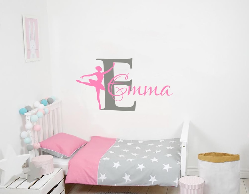 Ballerina WALL DECAL GIRL Name Dancing Nursery Ballet Dance Vinyl Decals Sticker Custom Decals Personalized Girls Bedroom Decor Room x272 image 7