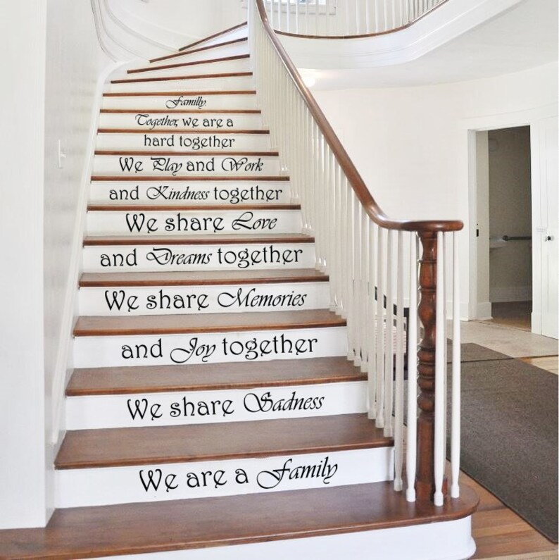 Stair Decals Quote We Are a Family Stairway Decals Quote Etsy