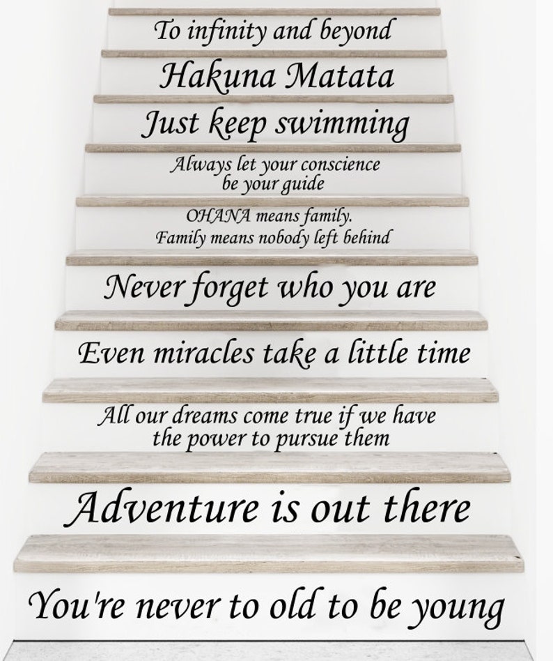 Stair Decals Disney Quotes Stairway Decals 13 Steps Quote Etsy