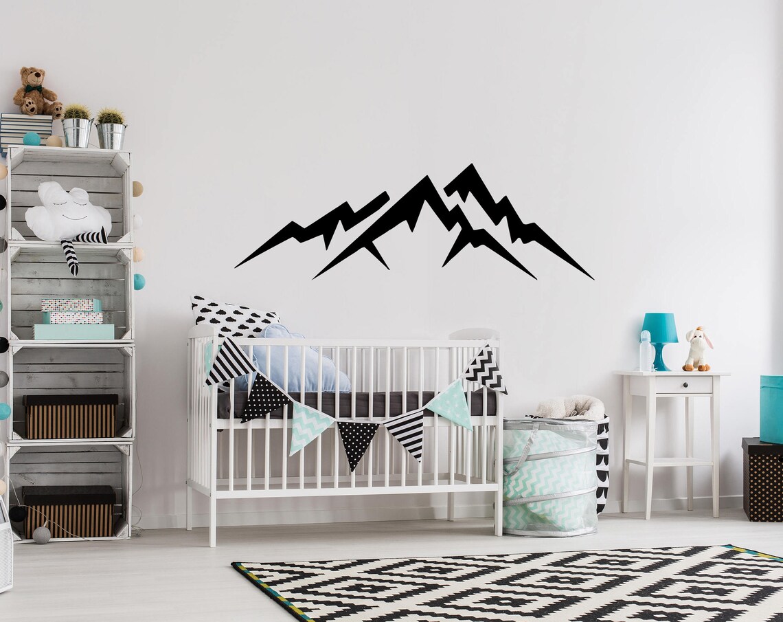 Mountain Wall Decal Vinyl Sticker Decals Mountains Wall Decal Etsy