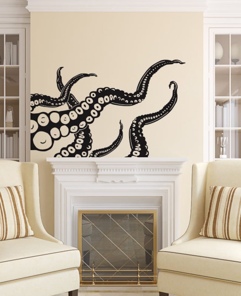 Octopus Wall Decal Tentacles Vinyl Sticker Decals Kraken Etsy