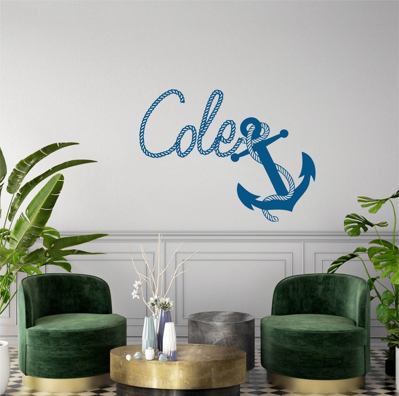 Name WALL DECAL BOY Personalized Anchor Vinyl Sticker Decals - Etsy