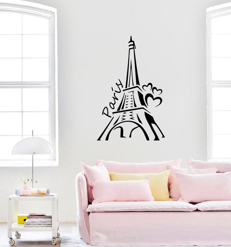 Eiffel Tower Wall Decal Paris Silhouette Vinyl Stickers Decals Etsy