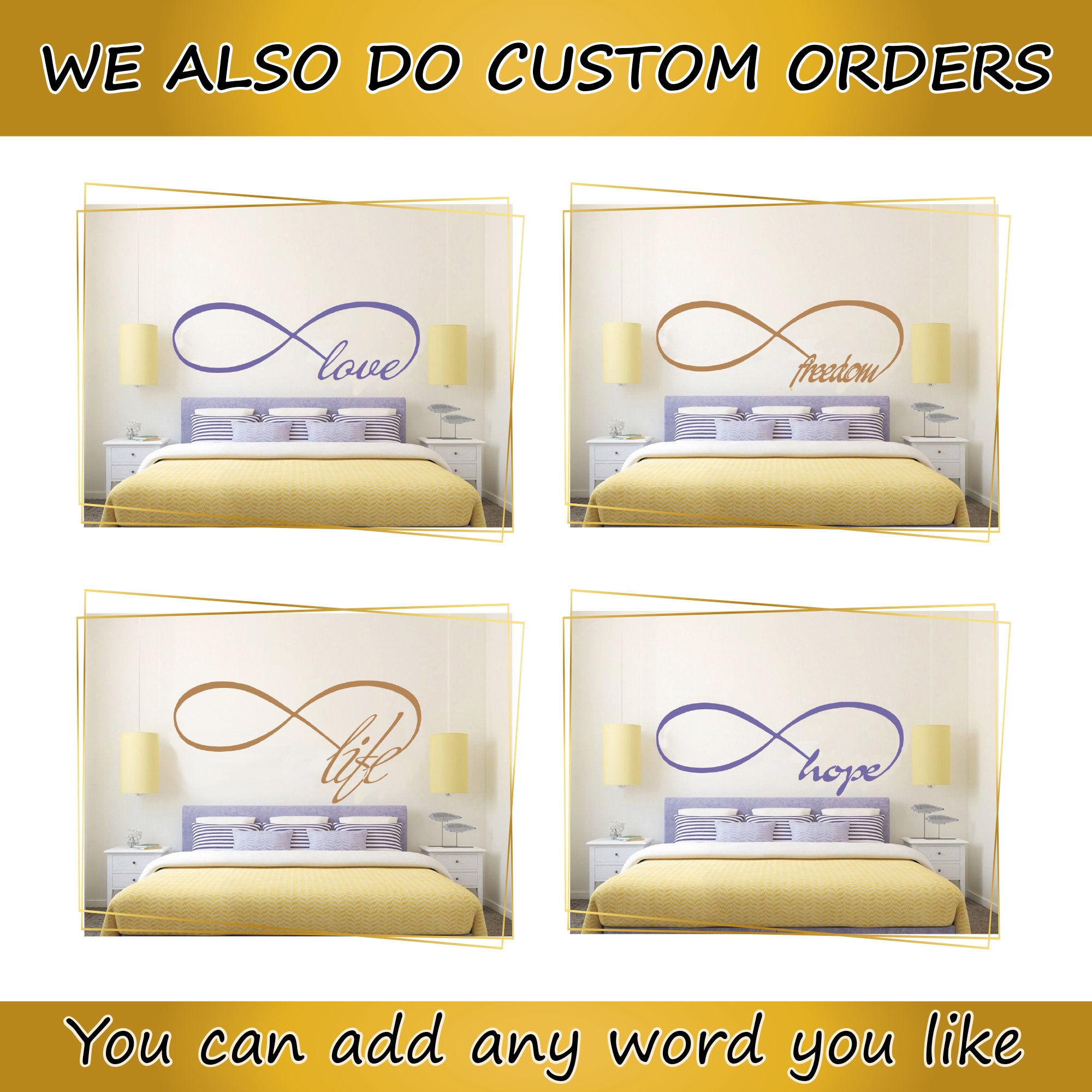 Love Wall Decal Infinity Symbol Bedroom Quote Vinyl Sticker - Etsy