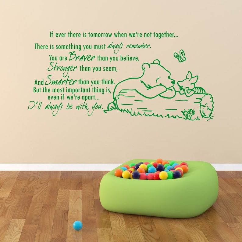 Winnie the Pooh Quote Wall Decal Vinyl Sticker Decals Quotes Etsy