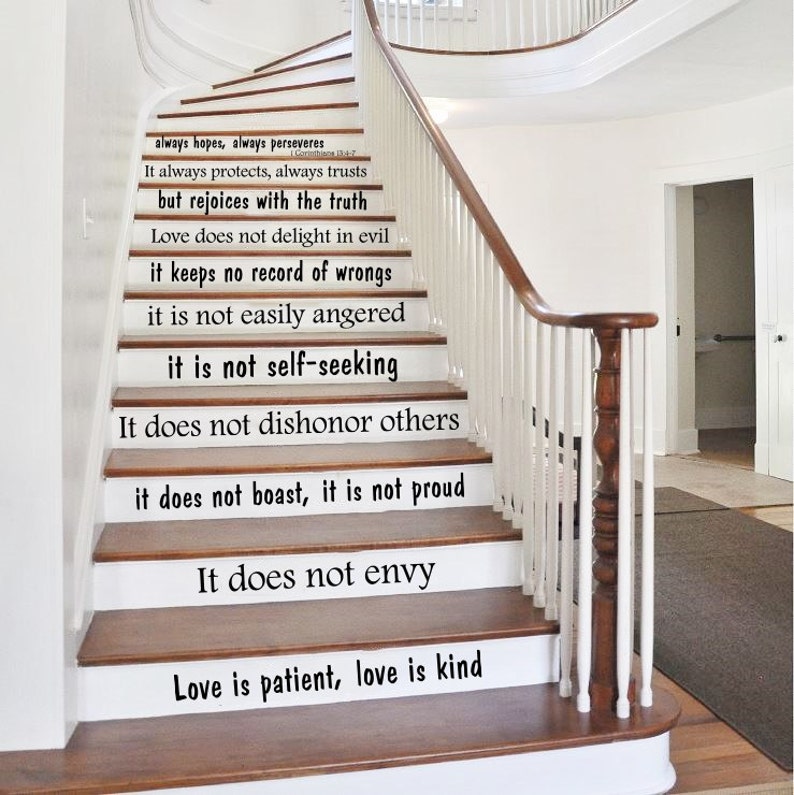 Stair Decals Quotes Love Is... Stairway Decals Quote Vinyl Etsy