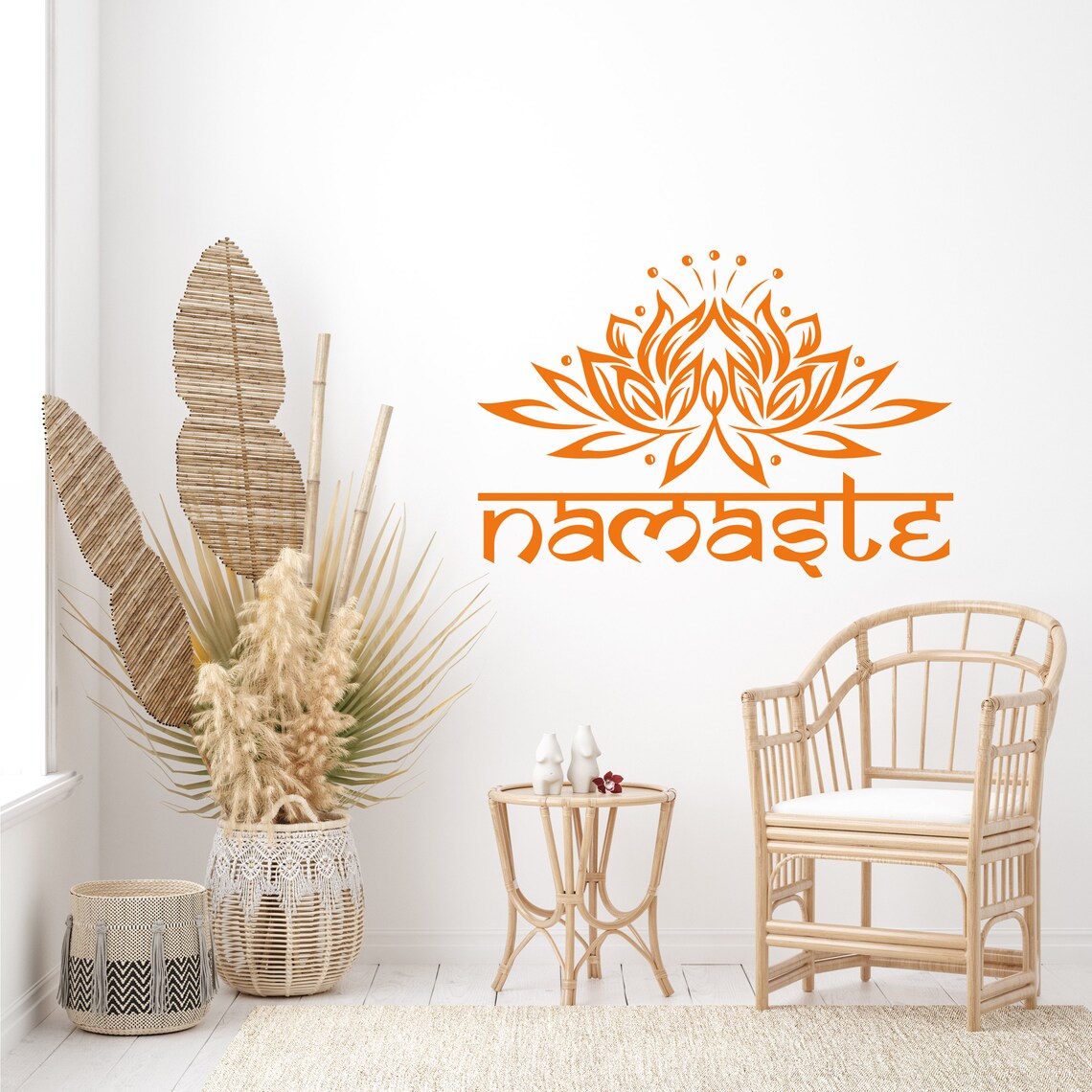 Namaste Wall Decal Lotus Flower Vinyl Sticker Decals Quotes Buddha ...