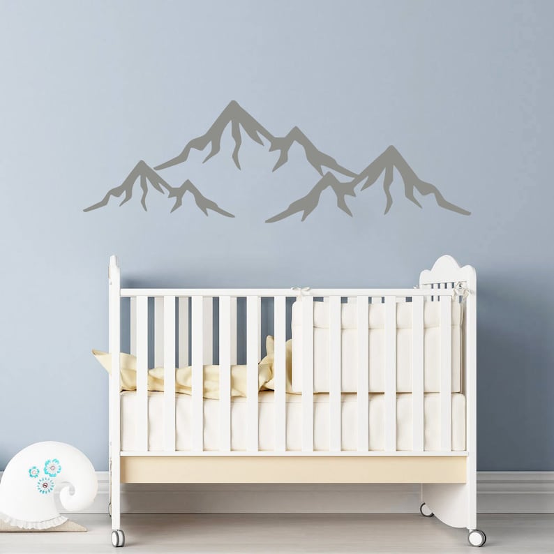 Mountain Wall Decal Nursery Mountain Wall Decor Baby Wall Etsy