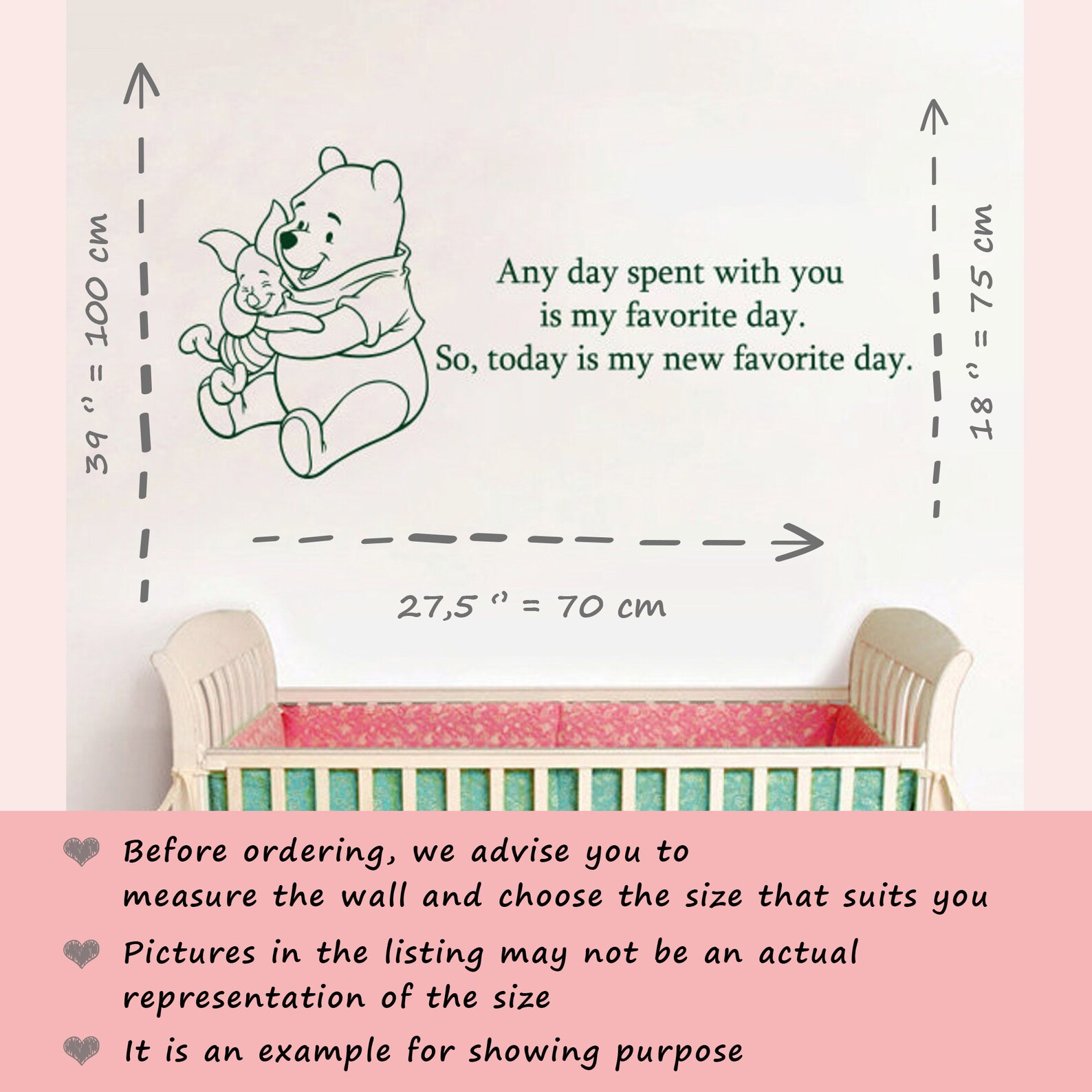 Winnie the Pooh Quote Wall Decal Vinyl Sticker Decals Quotes Etsy