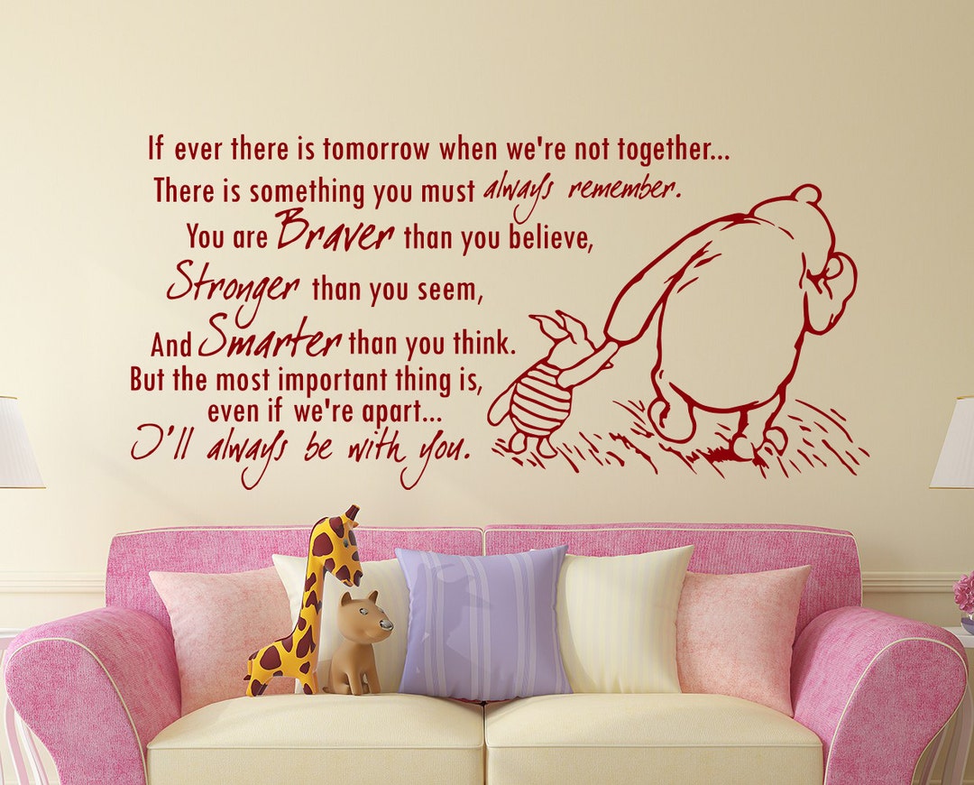 Winnie the Pooh Quote Wall Decal Vinyl Sticker Decals Quotes Etsy