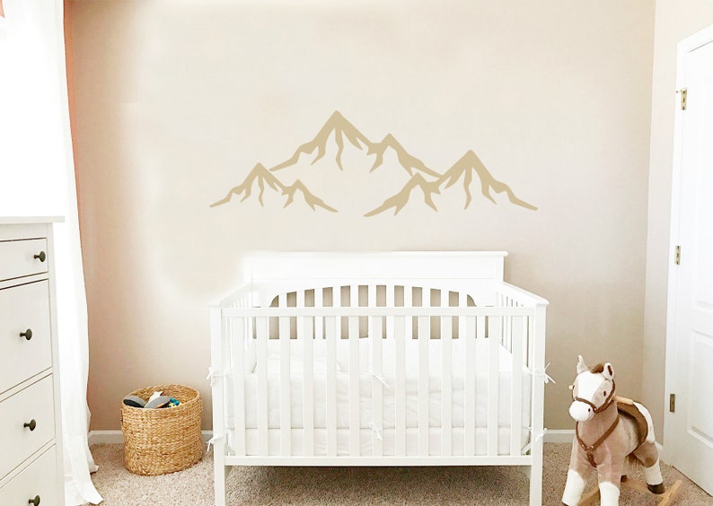 Mountain Wall Decal Nursery Mountain Wall Decor Baby Wall Etsy