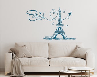 Eiffel Tower Paris vinyl wall decal sticker for House Bedroom living home  22x12 