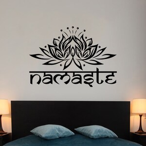 Namaste Wall Decal Lotus Flower Vinyl Sticker Decals Quotes Buddha ...