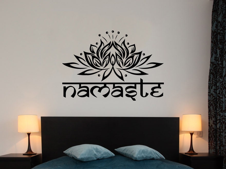 Namaste Wall Decal Lotus Flower Vinyl Sticker Kitchen Quote - Etsy