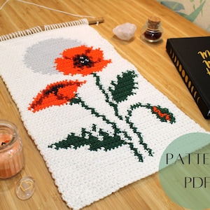 Crochet Pattern | The Moon and Poppy Crochet Wall Hanging