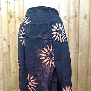 Ankle Length Sun Print Split Skirt