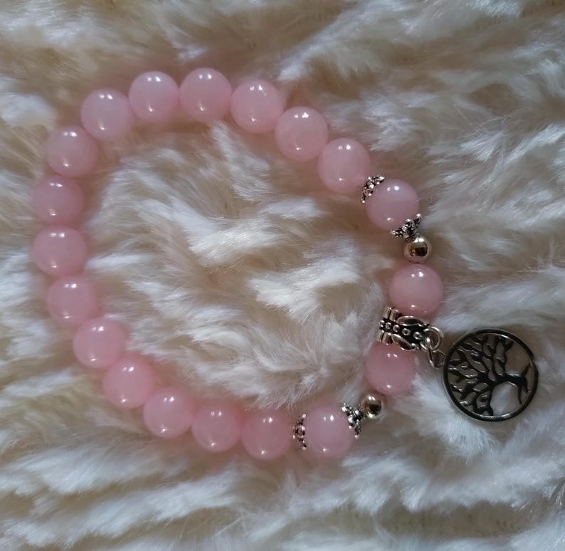 Rose Quartz Tree of Life Bracelet - Etsy