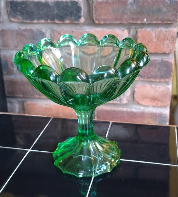 Vintage Grüne Glas Schale