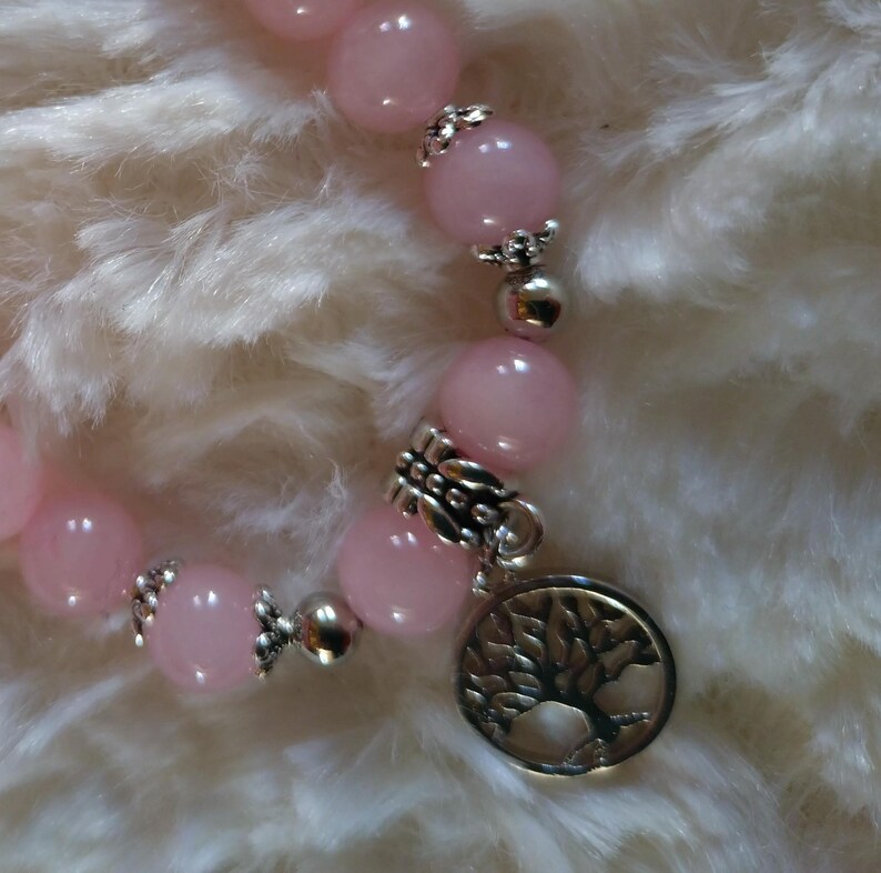 Rose Quartz Tree of Life Bracelet - Etsy