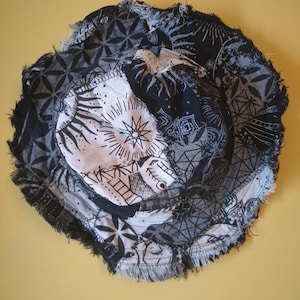 Black & White Patterned Patchwork Sun Hat
